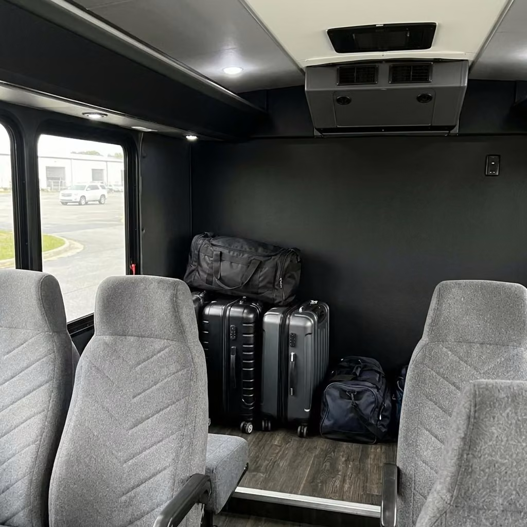 parkland 15 passenger minibus luggage area