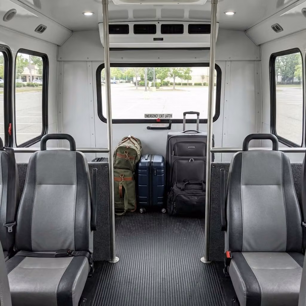 parkland 28 passenger minibus luggage area