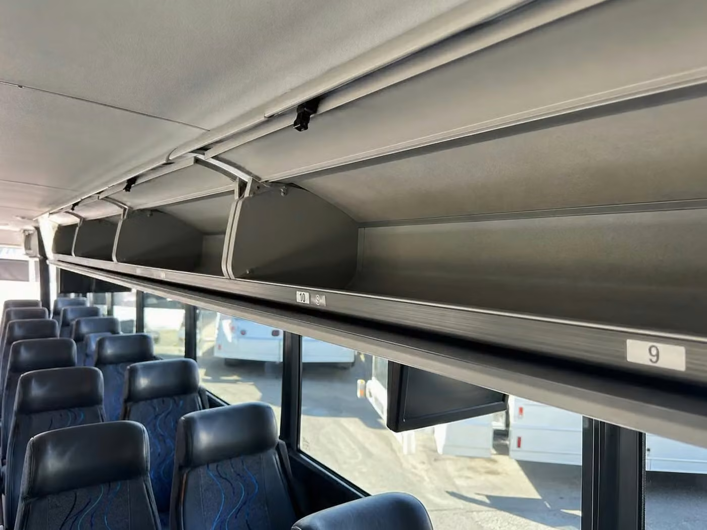 parkland 28 passenger minibus overhead storage
