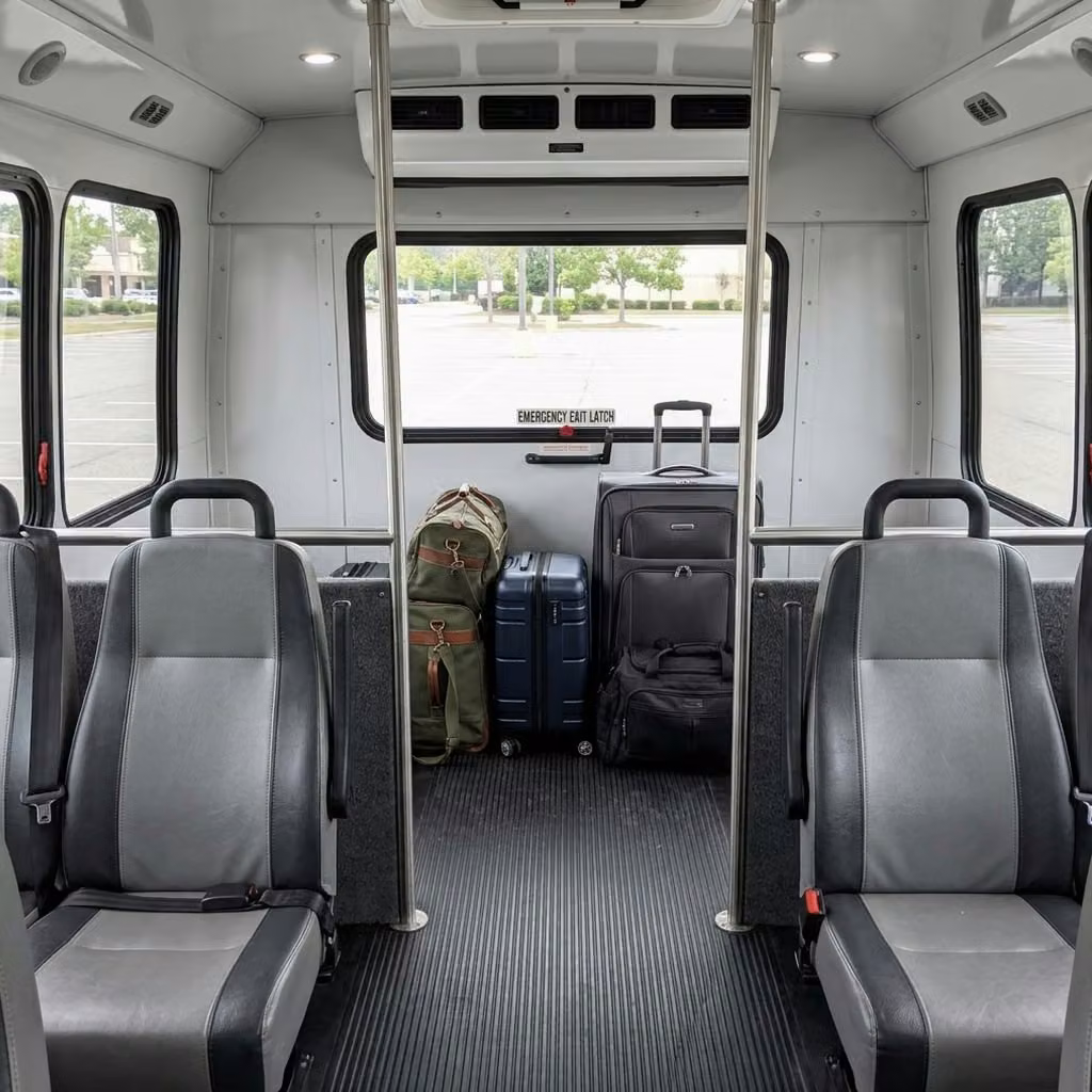 parkland 30 passenger minibus luggage area