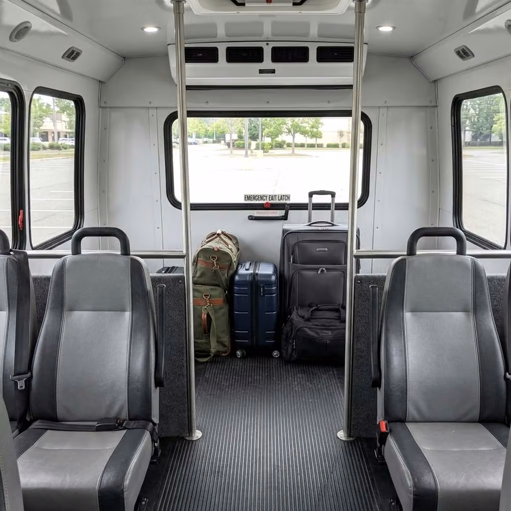 parkland 35 passenger minibus luggage area