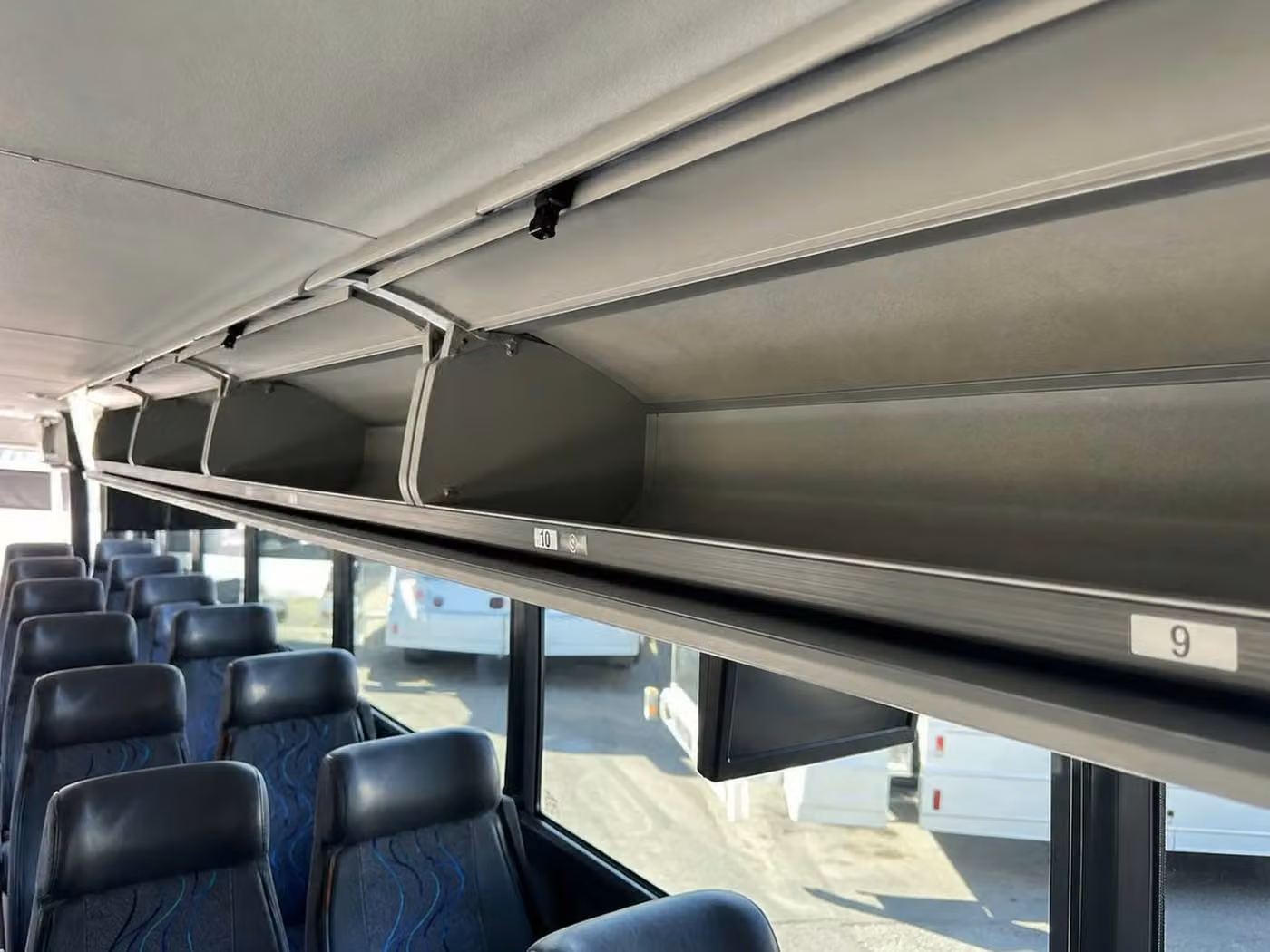 parkland 35 passenger minibus overhead storage
