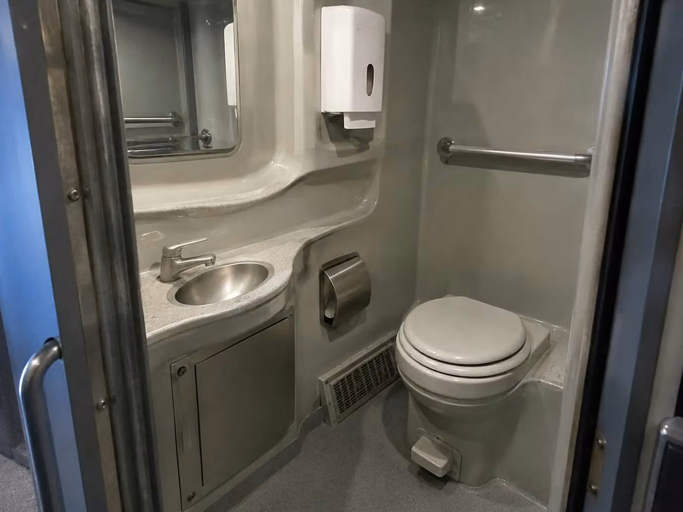 parkland 56 passenger charter bus onboard restroom
