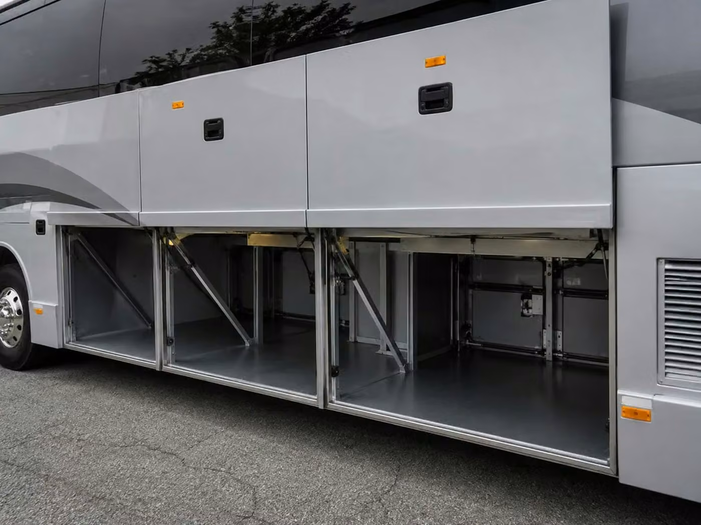 parkland charter bus under bus storage