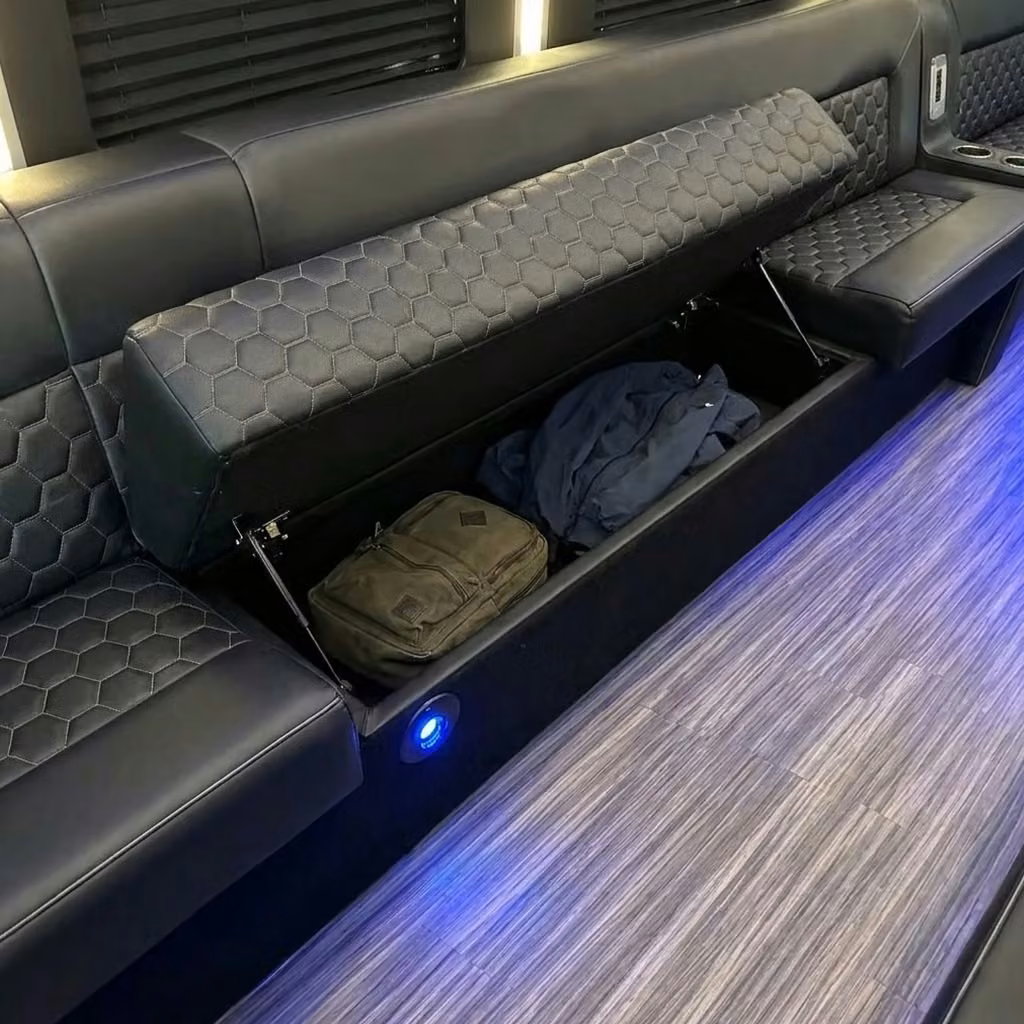 parkland party bus under seat storage