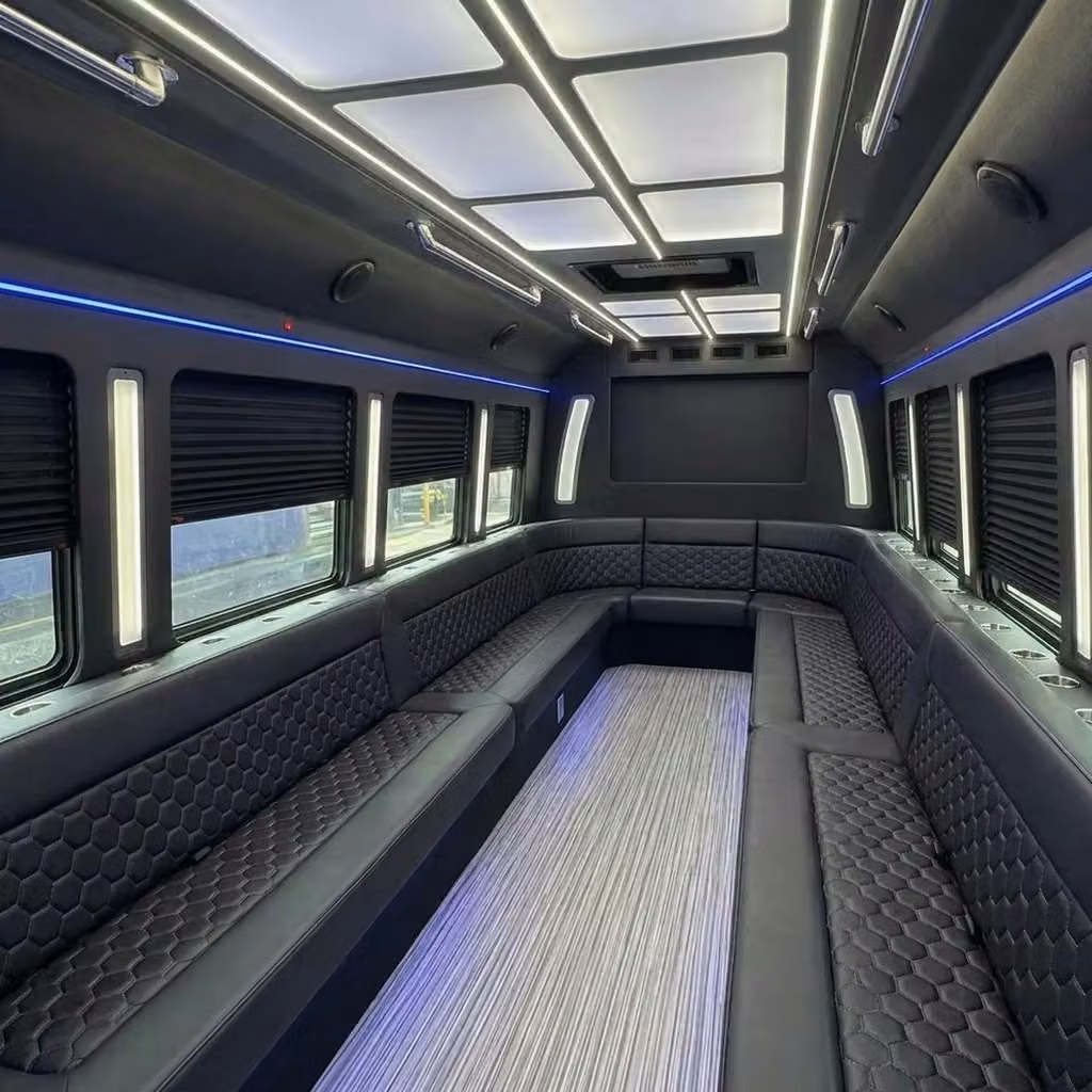 parkland party bus wraparound seating